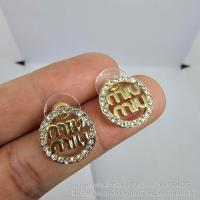 ราคา New MIU MIU LOGO EARRINGS ต่างหูมิว มิว โลโก้วงกลมล้อมเพชร งานสวย สีเงิน ทอง พร้อมส่ง ราคา 119 (21550475483)