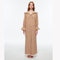 ราคา AW23 JANESUDA Long dress with crochet collar เดรสยาวลายสก๊อต เดรสยาวคอปกทหารเรือ เดรสยาวแต่งโคร์เชต์ (21263694404)