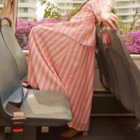 ราคา lookbooklookbook scallop skirt apricot stripe (21507226748)