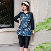 ราคา ชุดว่ายน้ำคนอ้วน ไซส์ใหญ่ เสื้อแขนยาว ลายใบไม้สีเขียว กางเกงขา 3 ส่วน มีระบายสะโพก (21397658977)