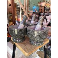 ราคา ครกหินอ่างศิลาทรงโบราณผิวเรียบ6 6 5 7นิ้วสากหัวกลม (17195002113)