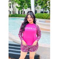 ราคา ชุดว่ายน้ำสาวอวบอ้วน เสื้อแขนยาว กางเกงขาสั้น ลายแฟนซี (21505865316)