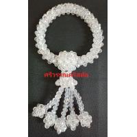 ราคา พวงมาลัยคริสตัลสีขาวใสวางบูชาพระเส้นผ่านศูนย์กลาง8ซมหรือ3นิ้ว (21419021132)