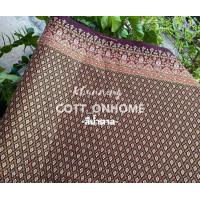 ราคา ผ้าลายไทย พิมพ์ดิ้นทอง ผ้าคอตตอนพิมพ์ลายไทย หน้า45นิ้ว ผ้าลายไทย ผ้าตัดโจงกระเบน ผ้าตัดชุดไทย ผ้าไทย (20702969251)