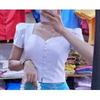 ราคา เสื้อฉลุลูกไม้สีขาวบริสุทธิ์แขนสั้นว้ายซ้ายมา size m l XL พร้อมส่งสินค้างานตรงปกค่ะ (21540628669)