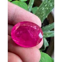 ราคา 19 cts พลอย ทับทิม พม่าเทียม รูปไข่ พลอยเจียรเหลี่ยม OVAL SHAPE 18X13 มม 1 เม็ด PINK BURMA RUBY COLOR (12278295376)
