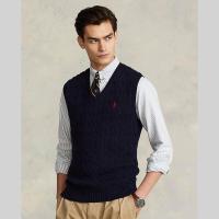 ราคา Polo Ralph Lauren เสื้อเวสต์ผู้ชาย Vest Cable Knit Cotton Sweater Vest รุ่น MNPOSWE1CM20038 สีฟ้า (20767493597)