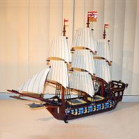 ราคา LEGO Building Block Black Pearl Queen Anne Silent Mary Caribbean Pirate Ship Assembly Building Block Model Toy (21456339486)