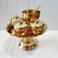 ราคา ชุดทองเหลืองถวายพระพุทธ พาน 9 นิ้ว ตลับทองเหลือง 3 นิ้ว ขันพานตักบาตร 4 นิ้ว (8981522488)