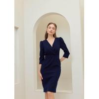 ราคา Milady dress เดรสทำงาน คอวีป้ายหน้า กระโปรงสอบ (21312190327)