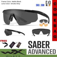 ราคา แว่นตาWileyX รุ่น SABER ADVANCED ชุด 3 เลนส์ รุ่นที่ขายดีที่สุด เป็นที่นิยมสำหรับเจ้าหน้าที่ นักกีฬายิงปืน หรืองานช่างต่างฯ เลนส์หนา 3 mm (18466319429)
