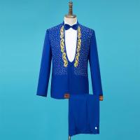 ราคา ชุดการแสดงสำหรับผู้ชายชุดพิธีกรนักร้องกลิตเตอร์คอตั้งสำหรับผู้ใหญ่ชุดสูทชุดออกงานสำหรับผู้ชายร้องประสานเสียงบนเวที (19968992307)