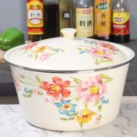 ราคา ต้นฉบับ ouli Jia ชามเคลือบชามเคลือบชามเหล็กพร้อมฝาปิดชามพอร์ซเลนน้ำมันหมูแบบโบราณชามซุปเครื่องเคลือบฝ้าหลาง (21228378133)