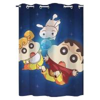 ราคา ม่านสั้นสำเร็จรูปม่านครึ่งม่านเพิ่มความหนาสำหรับระเบียงเด็กสไตล์อะนิเมะชินจังจอมแก่นลายการ์ตูนผ้าลินินหยาบบังแสงทั้งหมดม่านหน้าต่าง (20889427899)