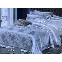 ราคา ชุดเครื่องนอน ผ้าปูที่นอน ผ้าแพร 6 ชิ้น ขนาด 6 ฟุต (15422617067)