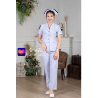 ราคา ชุดพยาบาล ชุดกางเกง เสื้อปกปีกนก ชุดพยาบาลสำเร็จรูป ชุดขาว ชุดพยาบาลพิษณุโลก ร้านฟ้าหลังฝน เนื้อผ้าวาเลนติโน่ สีขาวโอโม่ (8477699078)