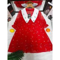 ราคา ชุดเดรสคอปกปักลายดอกสีแดง (21295520555)