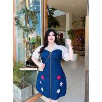 ราคา เดรสยีนส์ ไซส์ใหญ่ เดรสสาวอวบ (21341871979)