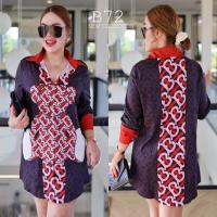 ราคา เสื้อเชิ้ตแขนยาว เสื้อซาติน อก 32 44 ฟรีไซส์ เสื้อเชิ้ตผู้หญิง คนอวบ คนอ้วน (21568276265)