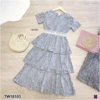 ราคา CC 18103 เดรสลูกไม้ กระโปรงขนมชั้น เดรสออกงาน เดรสไปวัด เดรสสีขาว เดรสงานแต่ง ฟรีไซส์ M อก 32 36 เอว 26 32 สพ34 38 ยาว46 (16967471972)