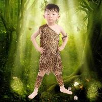 ราคา ชุดทำการแสดงมนุษย์ดั้งเดิมฮันเตอร์สำหรับเด็กชุดทำการแสดงกลองแอฟริกาชุดเต้นรำอินเดียชุดคนป่าสำหรับเด็กเล็ก (21110934446)