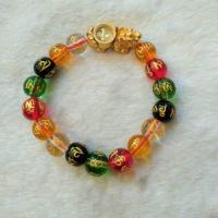 ราคา สร้อยข้อมือหินเบญจธาตุ5สีอักษรธิเบต ปี่เซียะกังหันแชกงหลิว กังหันหมุนได้ (598380197)