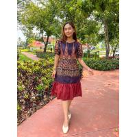 ราคา ชุดเดรส ลายไทย ผ้าฝ้ายหมักโคลน (12997048301)