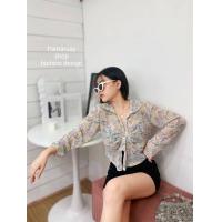 ราคา New Availability คอปแขนยาวทรงสวยมากๆ เสื้อเชิ้ตแขนยาวคอปกลายดอกไม้สวยทุกสี ด้านหน้าแต่งย่นช่วงกระดุม (18325206840)