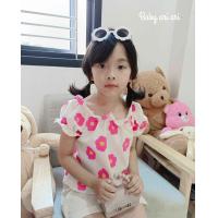 ราคา เสื้อลายดอกสงกรานต์เด็ก พร้อมส่ง ทรงแขนตุ๊กตาน่ารักมาก (21521684277)