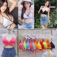 ราคา บราผูกคอ เสริมฟองน้ำผ้าเรย่อน (21473985874)