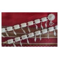 ราคา เข็มขัดเงินขาวระย้าใบไม้ต่อดอกใส่กับชุดไทยสวยๆ (21304405756)