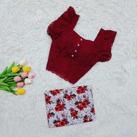 ราคา ชุดเซ็ทเสื้อฉลุลูกไม้มาคู่ผ้าถุงผ้าปาไทยลายดอกไม้ตัดเย็บสำเร็จทั้งชุดพร้อมใส่พร้อมส่ง size s mค่ะ (21372383411)