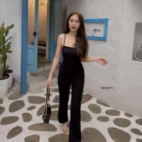 ราคา TW13649 จั้มสูทสายเดี่ยวไขว้หลังขายาว (4792296254)