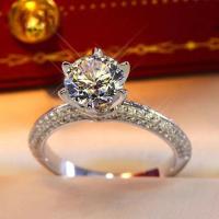 ราคา แหวนเงิน S925เพชร Moissanite จำลอง1กะรัตแหวนคู่สำหรับคู่รักชายและหญิงแหวนสีล้วนสำหรับขอแต่งงาน (21042084938)