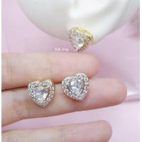 ราคา ต่างหูเพชร ต่างหูหัวใจขนาด11 11mm (20924979848)