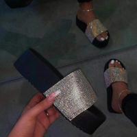 ราคา CW Summer Beach Bling Bling Crystal Rome Ladies Sandals Rhinestone Platform Mixed Color Cutouts Wedges Women Sandals Shoes Woman (17626754740)