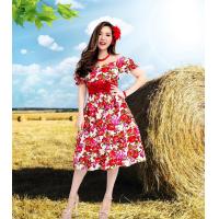 ราคา ชุดย้อนยุค ชุดทองกวาว ชุดมนต์รักลูกทุ่ง ธีมย้อนยุค ชุดลายดอก ชุดสงกรานต์ เดรสลายดอก เดรสย้อนยุค (12856691914)