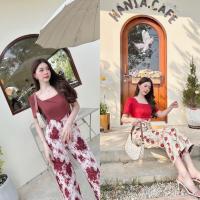 ราคา จั้งกางเกงขายาวผ้าทอลายดอกตัวเสื้อกำมะหยี่ งานป้ายBRT N198 199 (21417903655)