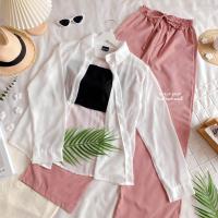 ราคา Set 3ชิ้น ชุดเที่ยวทะเล เสื้อคลุมเชิ้ต เกาะอก กางเกงขายาว ผ้าไมโคร ใส่เที่ยว ใส่เล่นน้ำสงกรานต์ก็ปัง (21452183528)