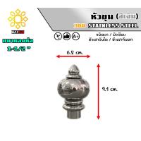 ราคา หัวเสา หัวขุน สแตนเลส เกรด304 ขนาด 6หุน 4นิ้ว สีเงินเงา และ สีทองเงา (21429227732)