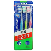 ราคา แปรงสีฟัน เบอร์แมน ออพชั่น 1 ซอฟท์ แอ็กทีฟ มีเดียม ไวทัล ซอฟท์ คอมพลีท เอ็กซ์ตร้าซอฟท์ นุ่ม นุ่มปานกลาง นุ่มพิเศษ แพ็ก 3 คละสี BERMAN TOOTHBRUSH PACK 3 Assorted colors (21351017150)