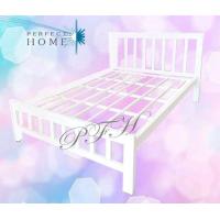 ราคา Perfect Home เตียงเหล็กกล่องระแนงลูกตั้งหนาพิเศษขนาด 3 5 ฟุต สีขาว (477464572)