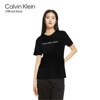 ราคา Calvin Klein เสื้อยืดผู้หญิง ทรง Straight รุ่น J219146 BEH สีดำ (16322829091)