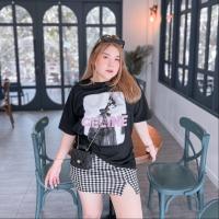 ราคา ห้องผ้าน้องตู่ ชุดสาวอวบ เซทเสื้อสกรีนกระโปรงลายสก็อต 4173 (21586578796)