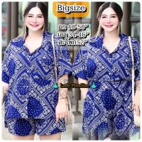 ราคา ? ? ? ? ? ? ? ? ชุดเซ็ทไซส์ใหญ่ เซ็ทเชิ้ตขาสั้นคนอ้วน ลายช้างไทย สไตล์Hot Set2ชิ้น เสื้อ กางเกง แฟชั่นสาวอวบอ้วนอก40 52 งานกระแส (21567512229)