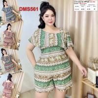 ราคา ชุดเซต สาวอวบ เสื้อ กางเกง เสื้อผ้า คนอ้วน ผ้าไหมเนื้อพรีเมียร์ 2XL 3XL ชุดผู้หญิง เสื้อผ้าคนอ้วน DMS561 (21548045303)