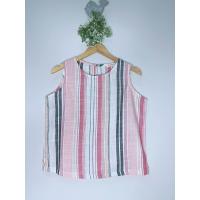 ราคา เสื้อแขนกุดผ้าลินินญี่ปุ่นลายทาง สีพาสเทล อก 40 ยาว 23 (20142590540)