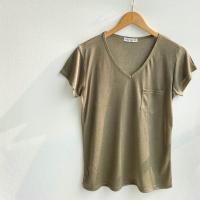 ราคา เสื้อยืดคอวีมีกระเป๋า เนื้อผ้าสลาฟ อก 36 ยาว 24 (19941624095)