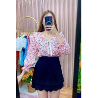 ราคา เสื้อคอบัว แขนยาวปกแต่งลูกไม้สวย สายผูกโบว์สีขาวสะดุดตา ผ้าไหมอิตาลี อก40ยาว24 (21454622069)