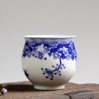 ราคา ถ้วยชาสองชั้นถ้วยชาเซรามิกลายครามสีฟ้าและสีขาวถ้วยชาสองชั้นแบบไม่รีดมือถ้วยกงฟูฉาถ้วยชากันลวกสไตล์ญี่ปุ่น (5777468360)